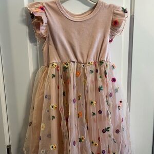 Adorable Floral Kids Dress in Pink